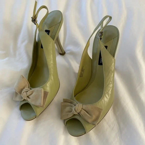 Style & Co. Light Green Slingback Heels with Bow - Picture 3 of 5